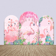 Flamingo Themed Party Backdrop Media Sets for Birthday / Events/ Weddings - Backdropsource