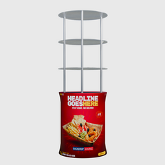 Oval Counter with Acrylic Triple Shelves