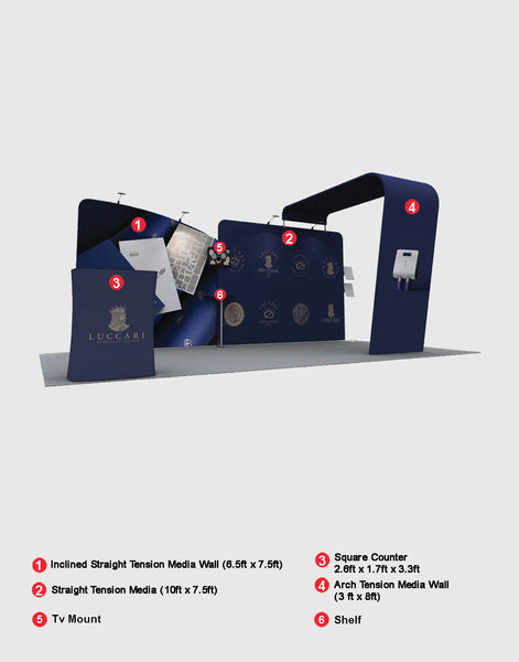 20x10 Straight Backdrop with Arch Exhibition Kit - Backdropsource