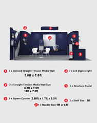 20x10 Straight Backdrop with Shelf Exhibition Kit - Backdropsource