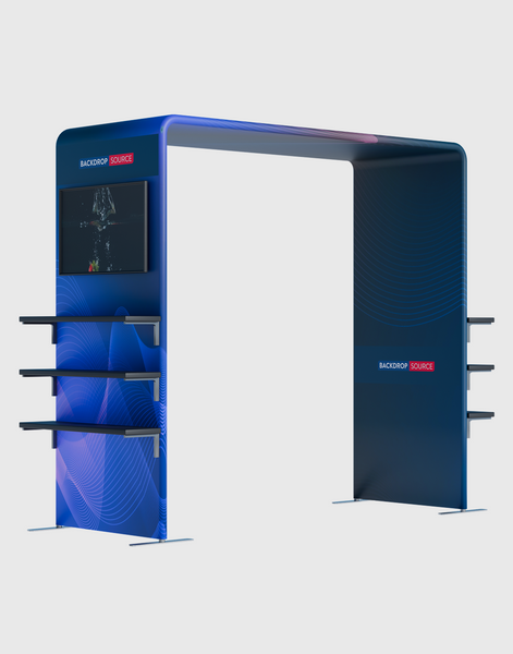 Square Arch Booth Display with Shelf & TV Mount