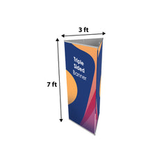 Tri-banner 3 sided Triangle Banner Display Stand - Backdropsource
