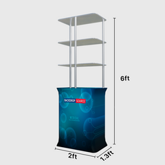 Rectangular Counter with Acrylic Triple Shelves