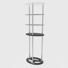 Oval Counter with Acrylic Triple Shelves