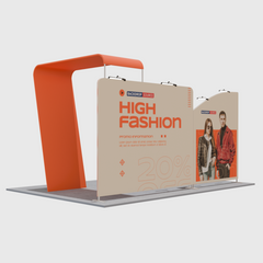20x10 Straight Backdrop with Arch Exhibition Kit