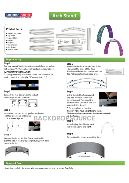 C Shape Tension Fabric Arch with Shelves