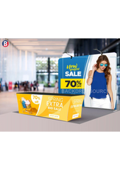 Compact 10x10 Booth Kit with Backwall and Table Cover