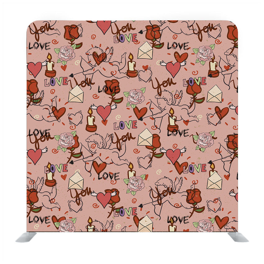 Seamless pattern with hearts and candles - Backdropsource