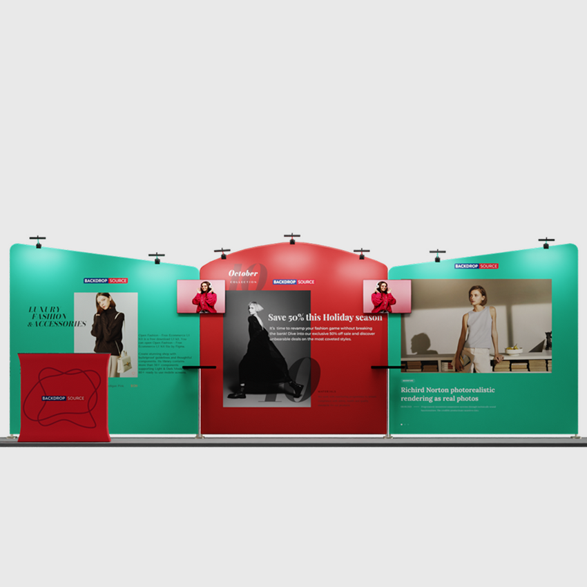 20x10 Round Top with Inclined Straight Exhibition Kit