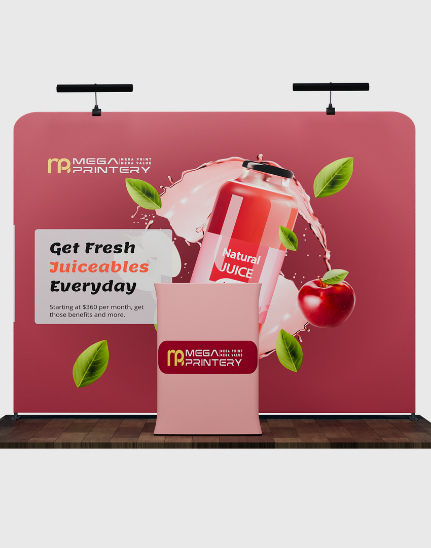 10ft x 10ft Straight Exhibit Pro 3-in-1 Display Kit with Hard Podium Case