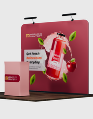 10ft x 10ft Straight Exhibit Pro 3-in-1 Display Kit with Hard Podium Case