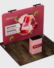 10ft x 10ft Straight Exhibit Pro 3-in-1 Display Kit with Hard Podium Case