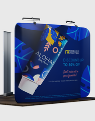 10x10 Booth Kit with Backwall and Rollup Banner Stand