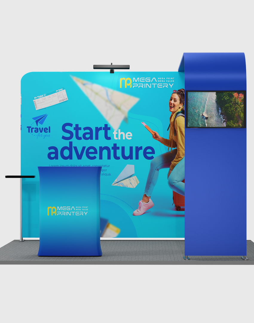 Economy L Arch TV Display Exhibition Kit for 10ft Wide Booths