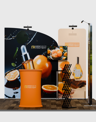 10×10 ft Premium TV Display Kit – Trade Show Booth with Circular Arch & TV Mount