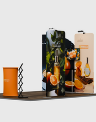 10×10 ft Premium TV Display Kit – Trade Show Booth with Circular Arch & TV Mount