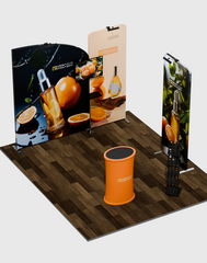 10×10 ft Premium TV Display Kit – Trade Show Booth with Circular Arch & TV Mount
