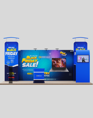 20x10 Straight Backdrop with 3D Wall & Arch Exhibition Kit