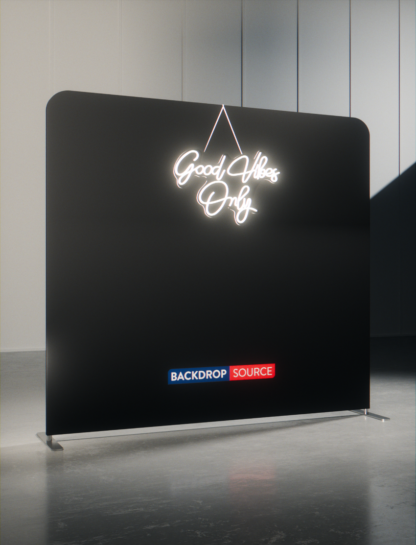 Modular Straight Tension Display with Neon Lights