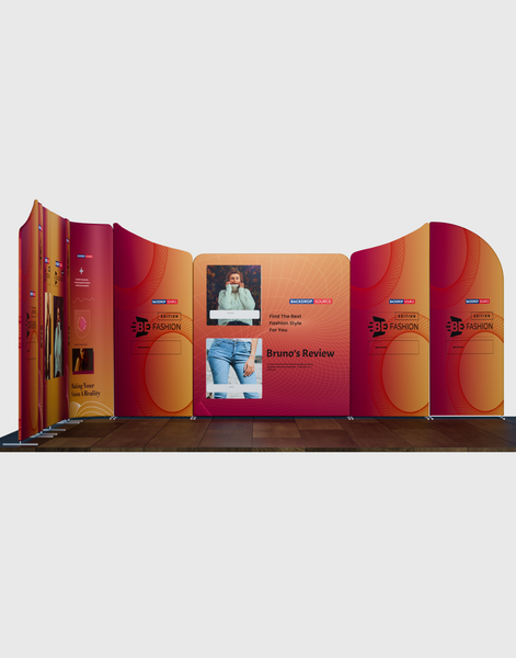 Magnetic Fabric Booth Display - Model 5 (16.4 x 16.4ft)