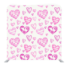 Hand drawn baby pink heart pattern with  white backdrop Media wall - Backdropsource