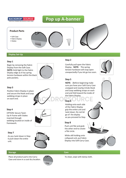 Horizontal Pop Up Banners ( Double Side Printed)