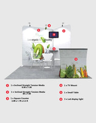Inclined Exhibition Kit for 10ft Wide Booths - Backdropsource