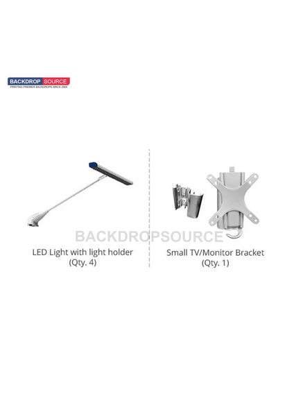 20x10 Inclined Straight Backdrop with 3D Wall & Arch Exhibition Kit