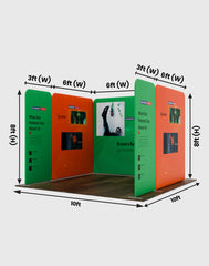 Magnetic Fabric Booth Display - Model 2 (10 x 10ft)