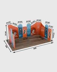 Magnetic Fabric Booth Display - Model 3 (20 x 20ft)