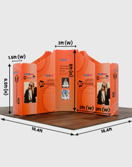 Magnetic Fabric Booth Display - Model 4 (16.4 x 16.4ft)