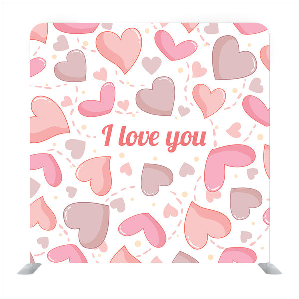 Pink hearts on a white background media wall - Backdropsource