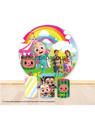 Pre Designed Round Backdrop Kits with Counter for Birthday Parties & Event