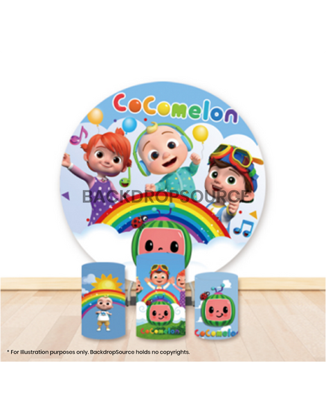 Pre Designed Round Backdrop Kits with Counter for Birthday Parties & Event