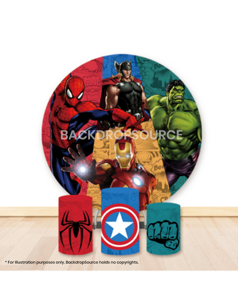 Pre Designed Round Backdrop Kits with Counter for Birthday Parties & Event