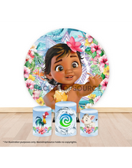 Pre Designed Round Backdrop Kits with Counter for Birthday Parties & Event