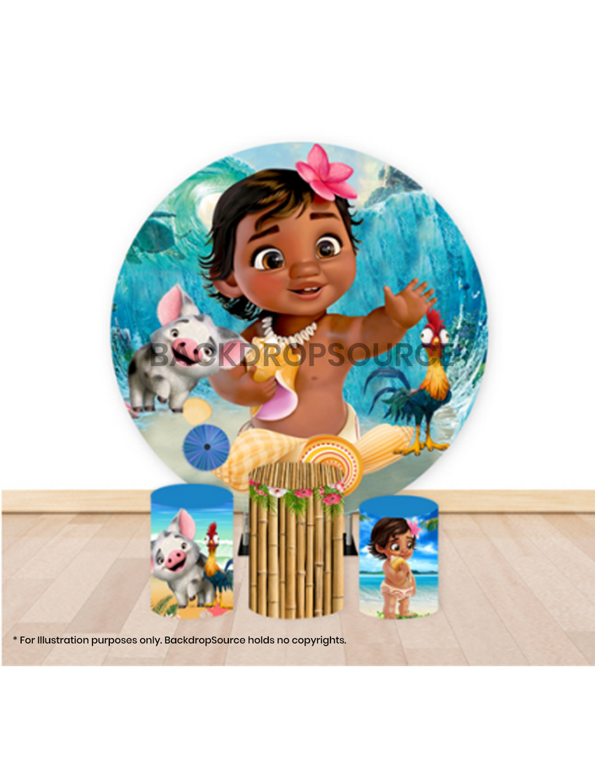 Pre Designed Round Backdrop Kits with Counter for Birthday Parties & Event