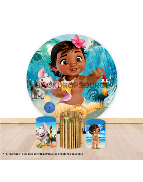 Pre Designed Round Backdrop Kits with Counter for Birthday Parties & Event