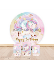 Pre Designed Round Backdrop Kits with Counter for Birthday Parties & Events