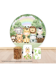 Pre Designed Round Backdrop Kits with Counter for Birthday Parties & Event