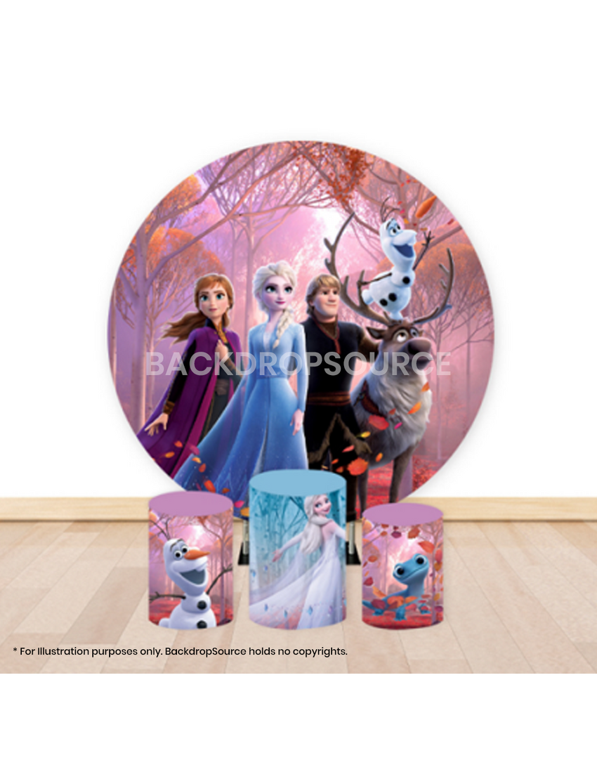 Pre Designed Round Backdrop Kits with Counter for Birthday Parties & Event