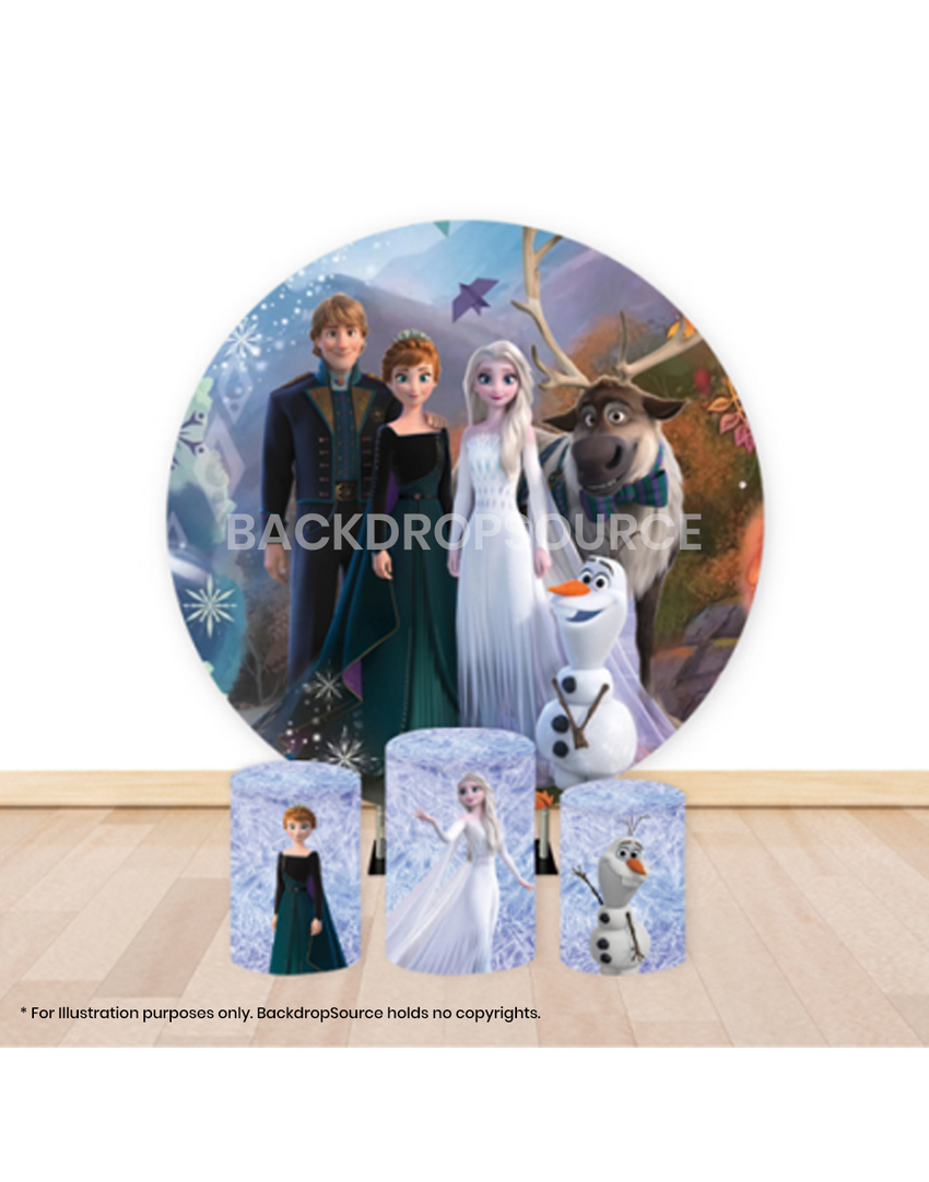 Pre Designed Round Backdrop Kits with Counter for Birthday Parties & Event