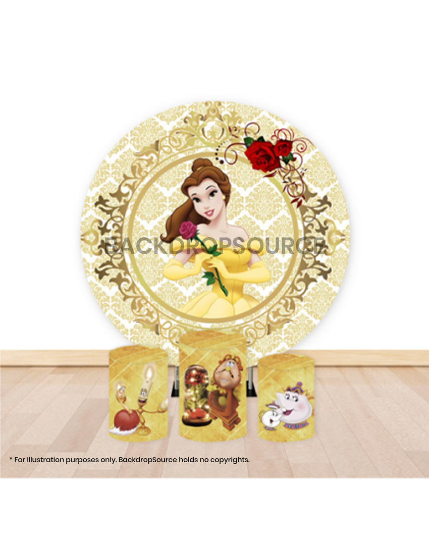 Pre Designed Round Backdrop Kits with Counter for Birthday Parties & Event