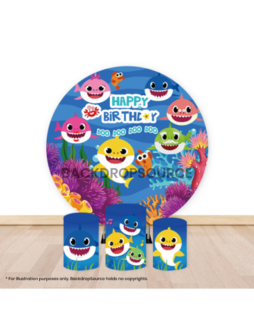 Pre Designed Round Backdrop Kits with Counter for Birthday Parties & Event
