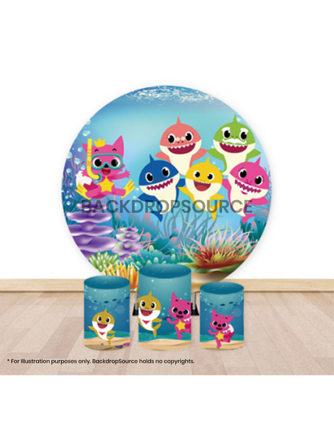 Pre Designed Round Backdrop Kits with Counter for Birthday Parties & Event
