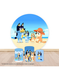 Pre Designed Round Backdrop Kits with Counter for Birthday Parties & Event