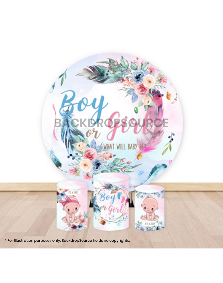 Pre Designed Round Backdrop Kits with Counter for Birthday Parties & Event