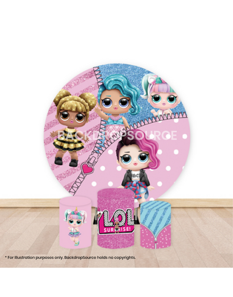 Pre Designed Round Backdrop Kits with Counter for Birthday Parties & Event