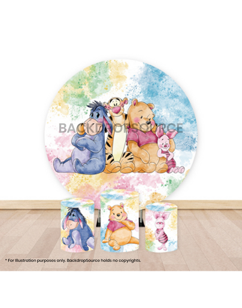 Pre Designed Round Backdrop Kits with Counter for Birthday Parties & Event