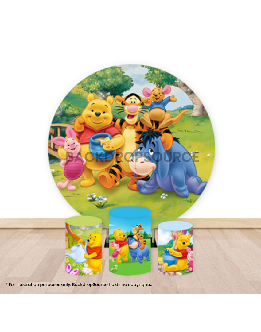 Pre Designed Round Backdrop Kits with Counter for Birthday Parties & Event